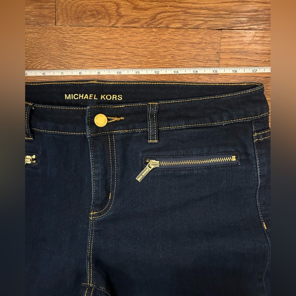 Michael Kors Skinny Jeans with Gold Tone Zipper Front Pockets Women’s Size 10 - Picture 5 of 10